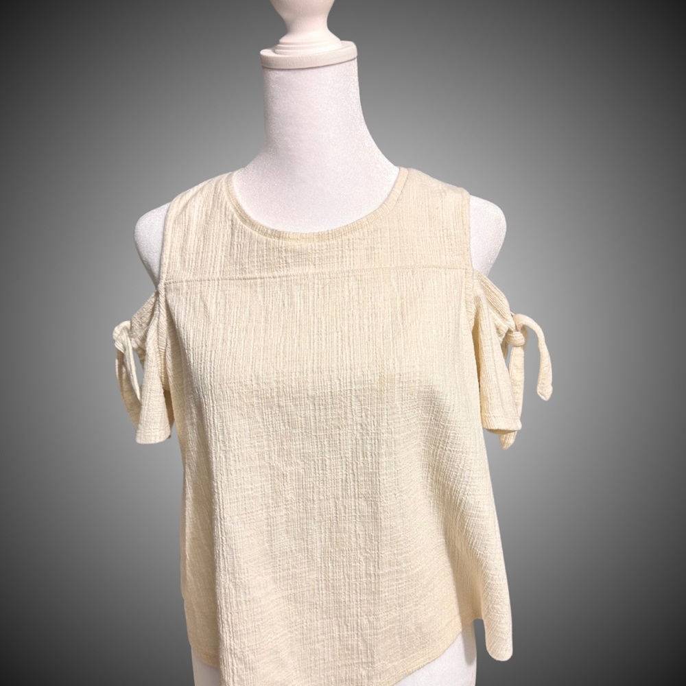 Cream Cold Shoulder Top